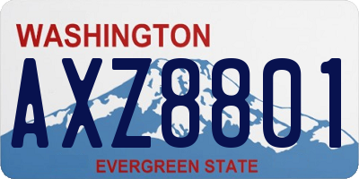 WA license plate AXZ8801