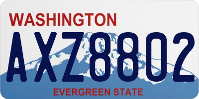 WA license plate AXZ8802