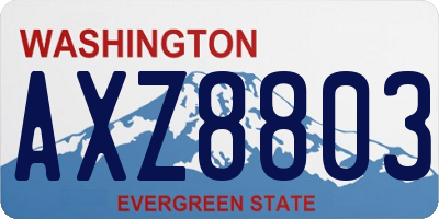 WA license plate AXZ8803