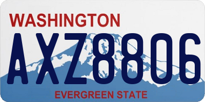 WA license plate AXZ8806