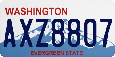 WA license plate AXZ8807
