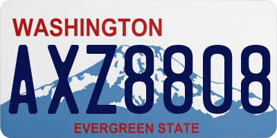WA license plate AXZ8808