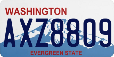 WA license plate AXZ8809