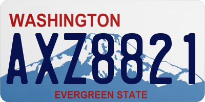 WA license plate AXZ8821
