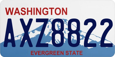 WA license plate AXZ8822