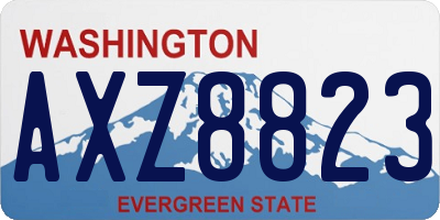 WA license plate AXZ8823