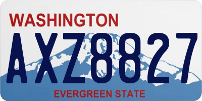 WA license plate AXZ8827