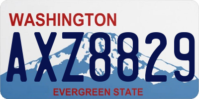 WA license plate AXZ8829