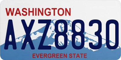 WA license plate AXZ8830