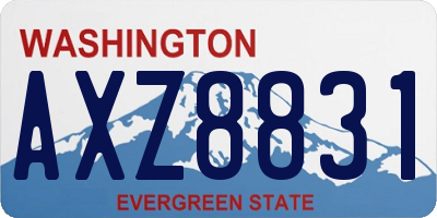WA license plate AXZ8831