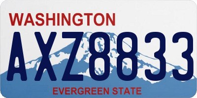 WA license plate AXZ8833
