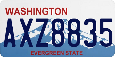 WA license plate AXZ8835