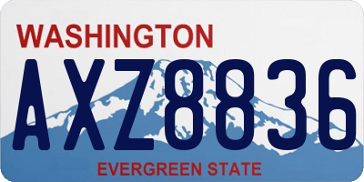 WA license plate AXZ8836
