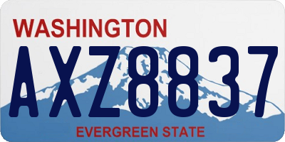 WA license plate AXZ8837