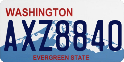 WA license plate AXZ8840