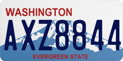 WA license plate AXZ8844