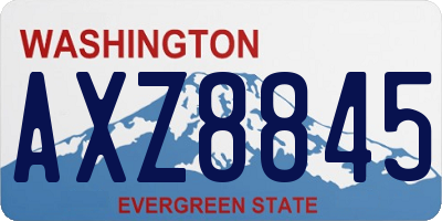 WA license plate AXZ8845