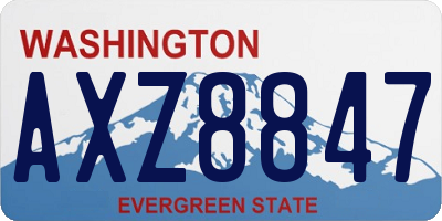 WA license plate AXZ8847
