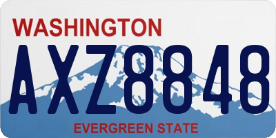 WA license plate AXZ8848