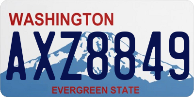 WA license plate AXZ8849