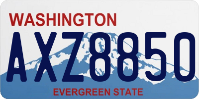 WA license plate AXZ8850