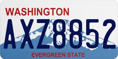 WA license plate AXZ8852