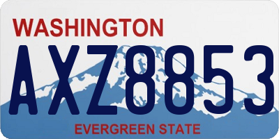 WA license plate AXZ8853