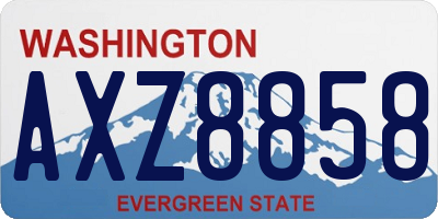 WA license plate AXZ8858