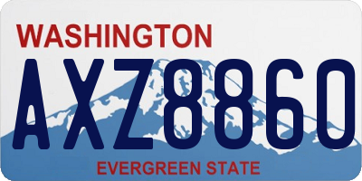 WA license plate AXZ8860