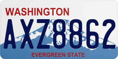 WA license plate AXZ8862
