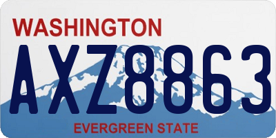 WA license plate AXZ8863