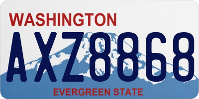 WA license plate AXZ8868