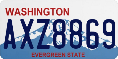 WA license plate AXZ8869