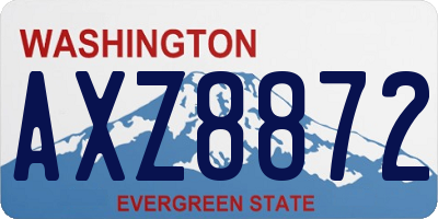 WA license plate AXZ8872