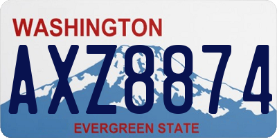 WA license plate AXZ8874