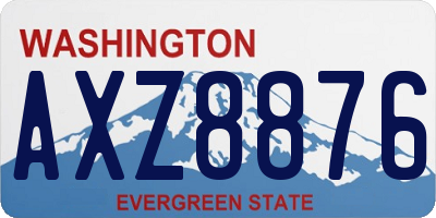 WA license plate AXZ8876