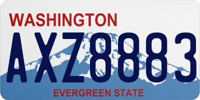 WA license plate AXZ8883