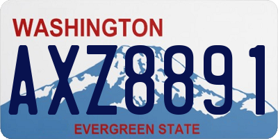 WA license plate AXZ8891