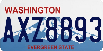 WA license plate AXZ8893