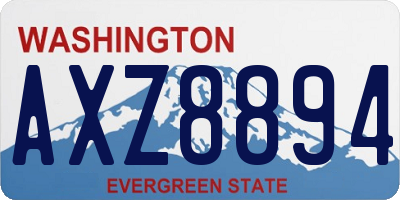 WA license plate AXZ8894