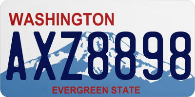 WA license plate AXZ8898