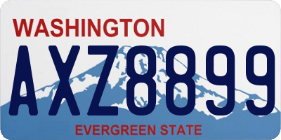 WA license plate AXZ8899