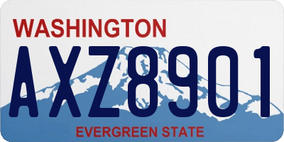 WA license plate AXZ8901