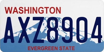 WA license plate AXZ8904