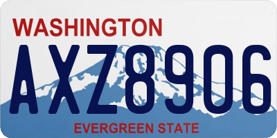 WA license plate AXZ8906