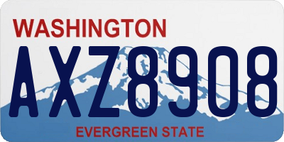 WA license plate AXZ8908