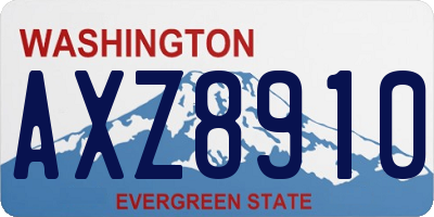 WA license plate AXZ8910