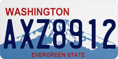 WA license plate AXZ8912