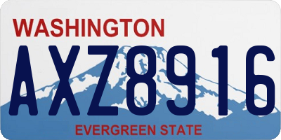 WA license plate AXZ8916