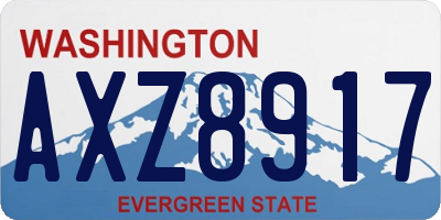 WA license plate AXZ8917